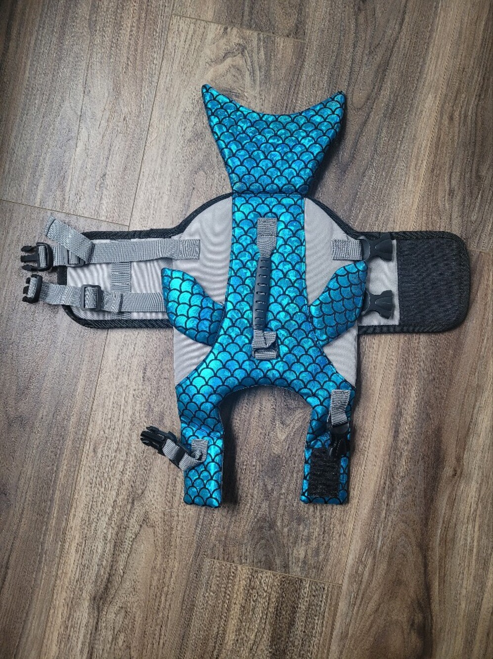 Blue Mermaid/ Fish Scale Dog Life Jacket With Handle